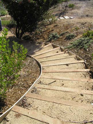 Stairs of wood and earth