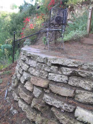Retaining wall and sitting area